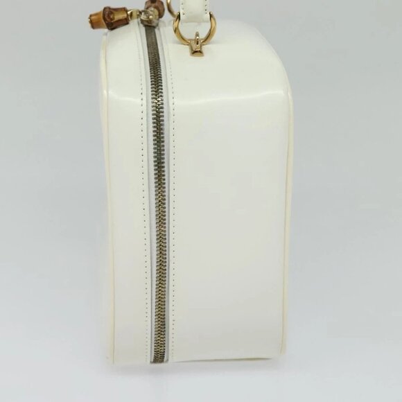 GUCCI Vanity Cosmetic Pouch Patent 2way Gold White 000 270 0323 Auth ep8794 - Picture 4 of 15